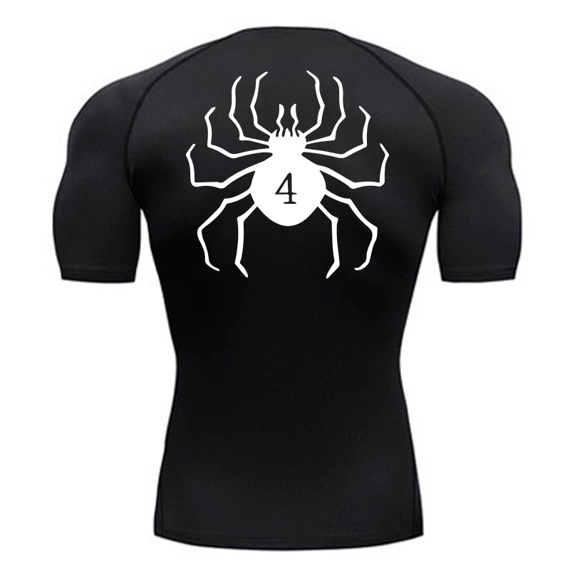 Rash Guard - 남성용 스파이더 프린트 압축 셔츠, 운동
