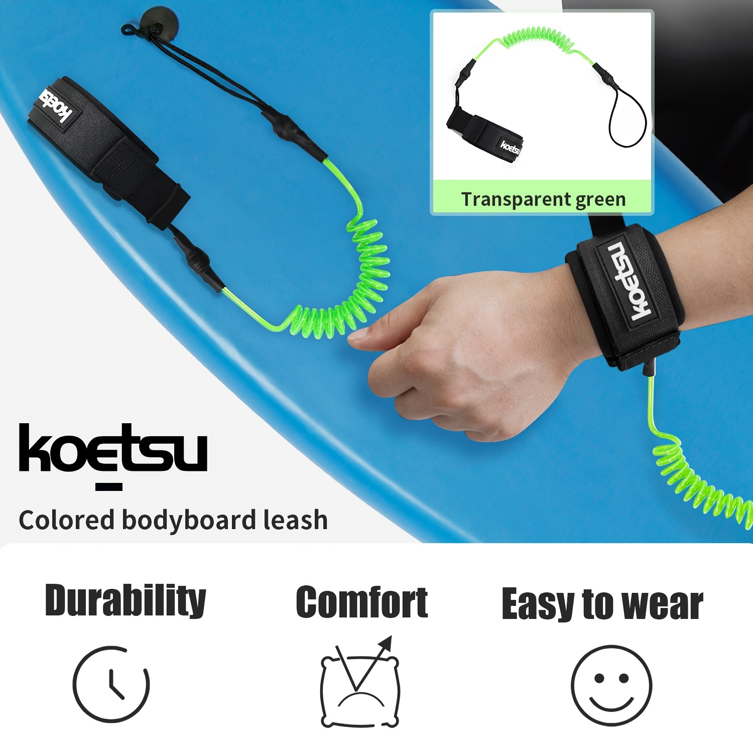 KOETSU 바디보드 리쉬, 5mm TPU 코일형 서핑 - Surfboard Leash 리뷰 및 가격