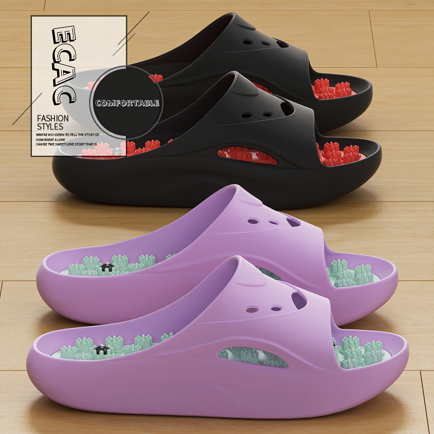 여성 남성 EVA 마사지 슬리퍼 두꺼운 밑창 욕실 슬라 - Water Shoes 리뷰 및 가격