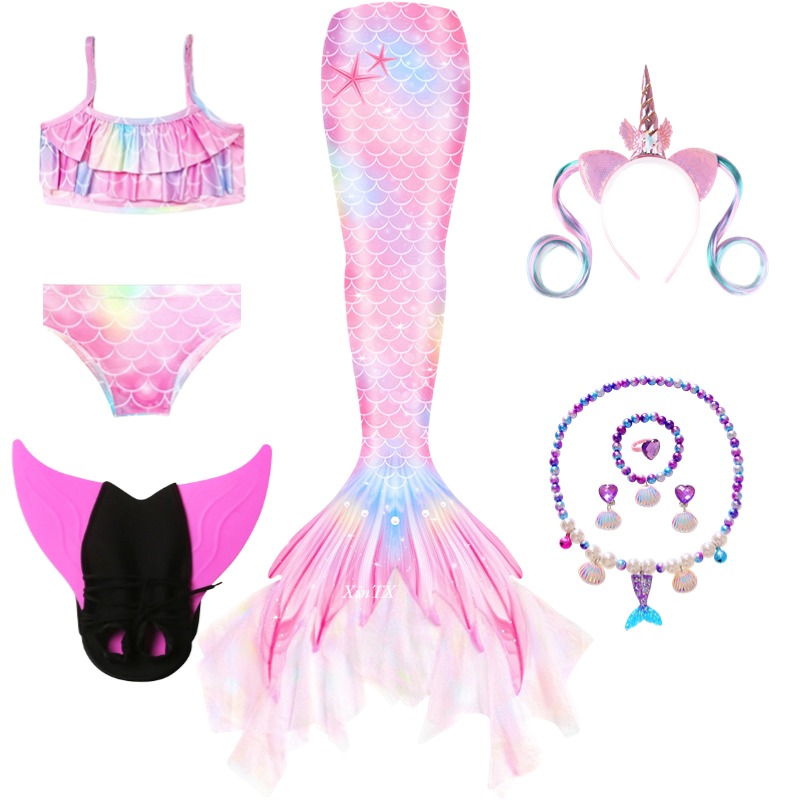 소녀용 인어공주 의상, 수영용 인어 꼬리, 모노핀 추가 - Swim Fins 리뷰 및 가격