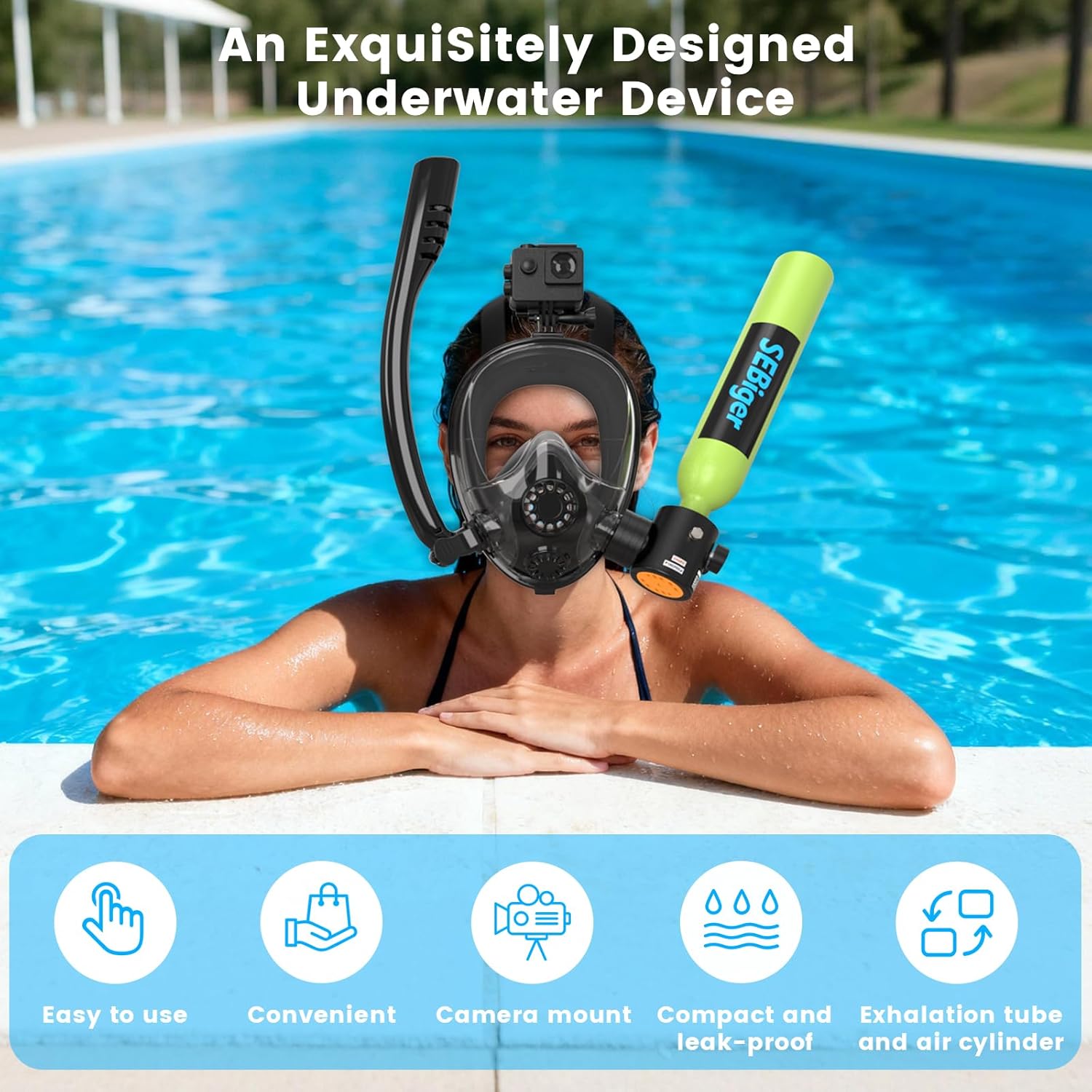 미니 스쿠버 탱크 0.5L, 풀페이스 스노클 마스크 포 - Snorkel Set 리뷰 및 가격