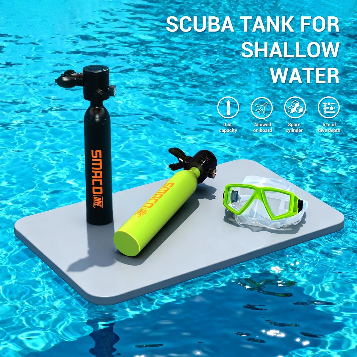 SMACO 미니 스쿠버 다이빙 탱크 세트 휴대용 0.5 - Snorkel Set 리뷰 및 가격